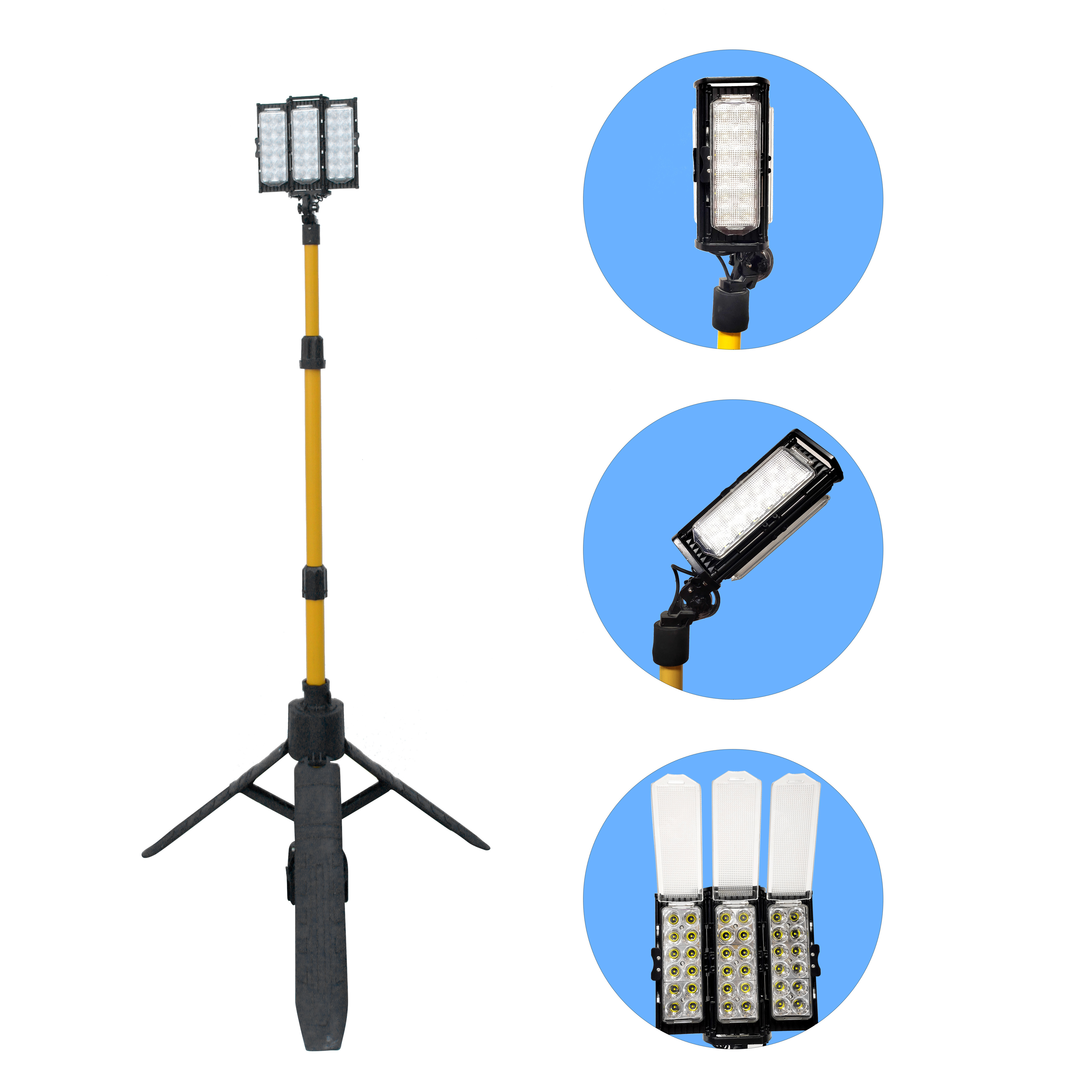 10000 lumen High quality safe qualified and compact 2.74 m telescopic light tower