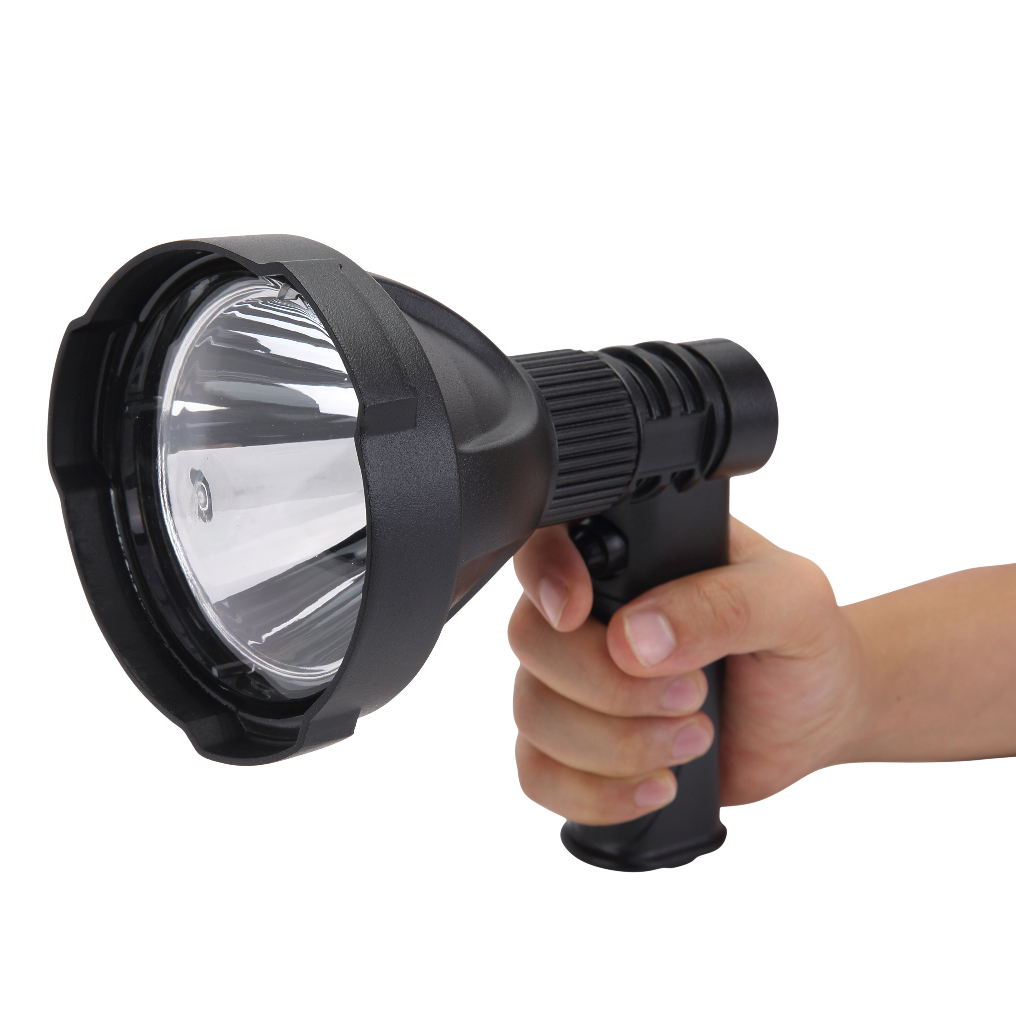 Handheld Pistol Grip Searchlight Lantern Portable IP65 Waterproof 2000 Lumen Rechargeable LED Spotlight