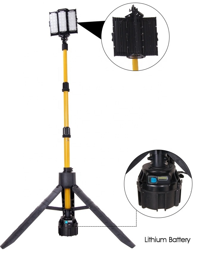 Portable LED Work Light Rechargeable Tripod Work  Lights