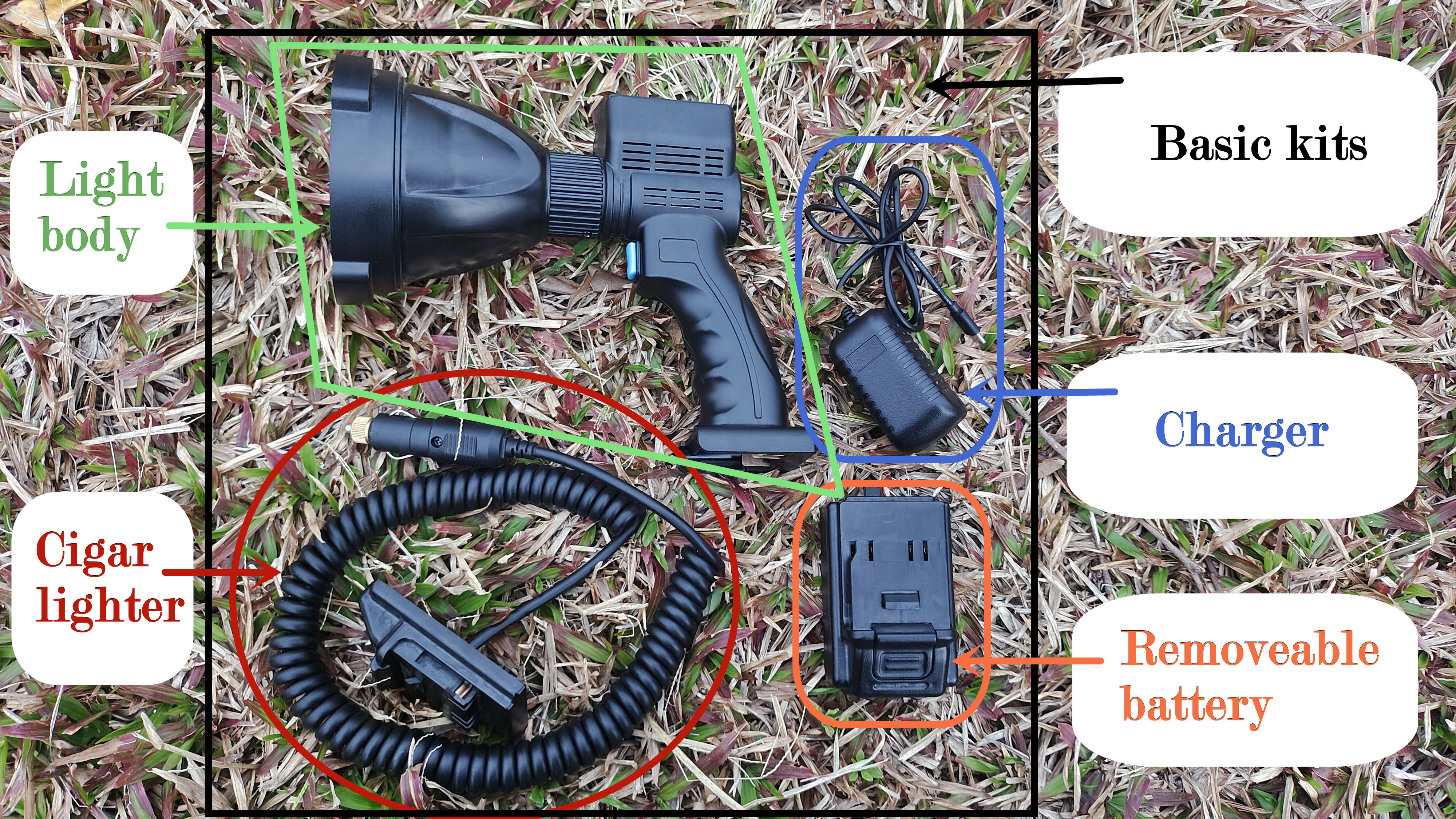 Most  Powerful 6500 lumens rechargeable LED hunting search light Best seller handheld spotlight