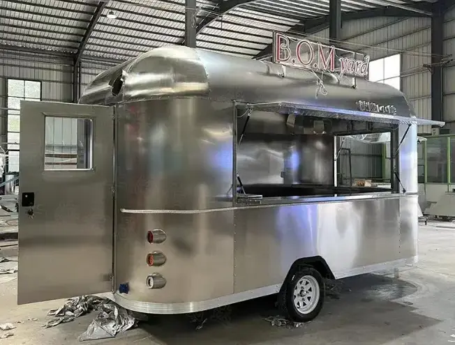 Cheap Standard Street Mobile Stainless Steel Hot Dog Ice Cream Fast Food Cart Trailer With Wheels