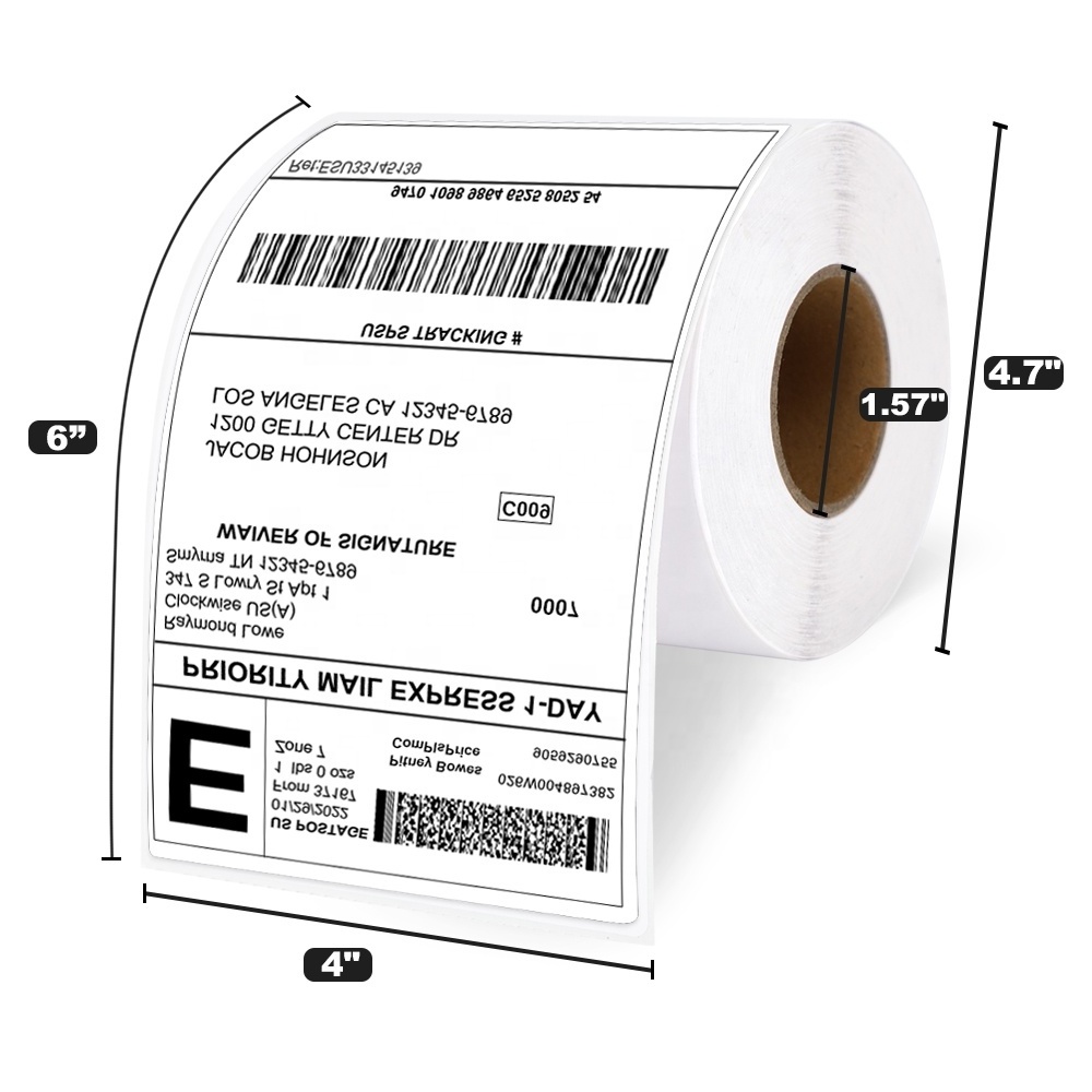 Strong Adhesive Express Barcode Label Fan Fold Thermal Labels 4X6 Shipping Label Printer 4X6 Sticker Fan Fold Thermal Paper 4X6