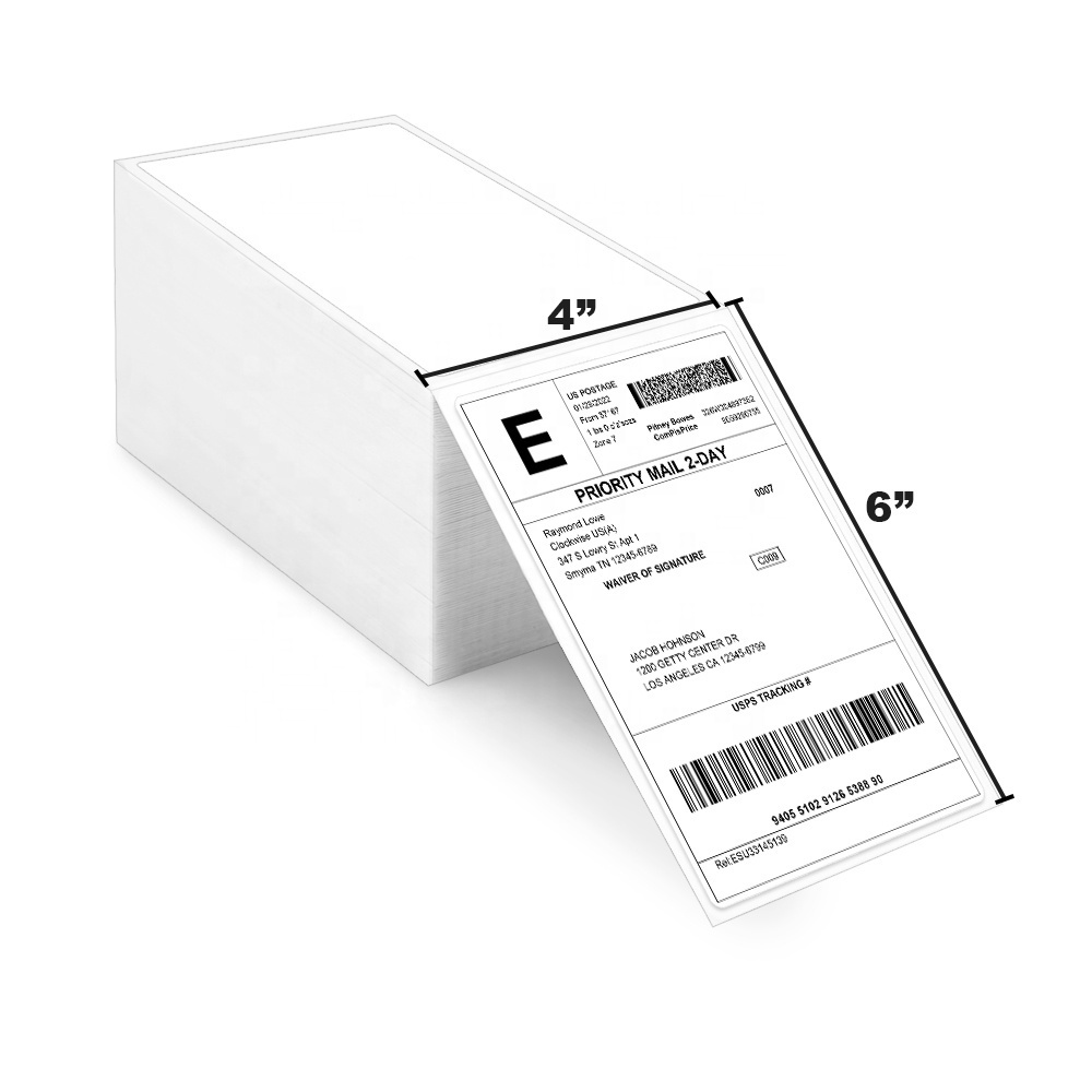 Strong Adhesive Express Barcode Label Fan Fold Thermal Labels 4X6 Shipping Label Printer 4X6 Sticker Fan Fold Thermal Paper 4X6