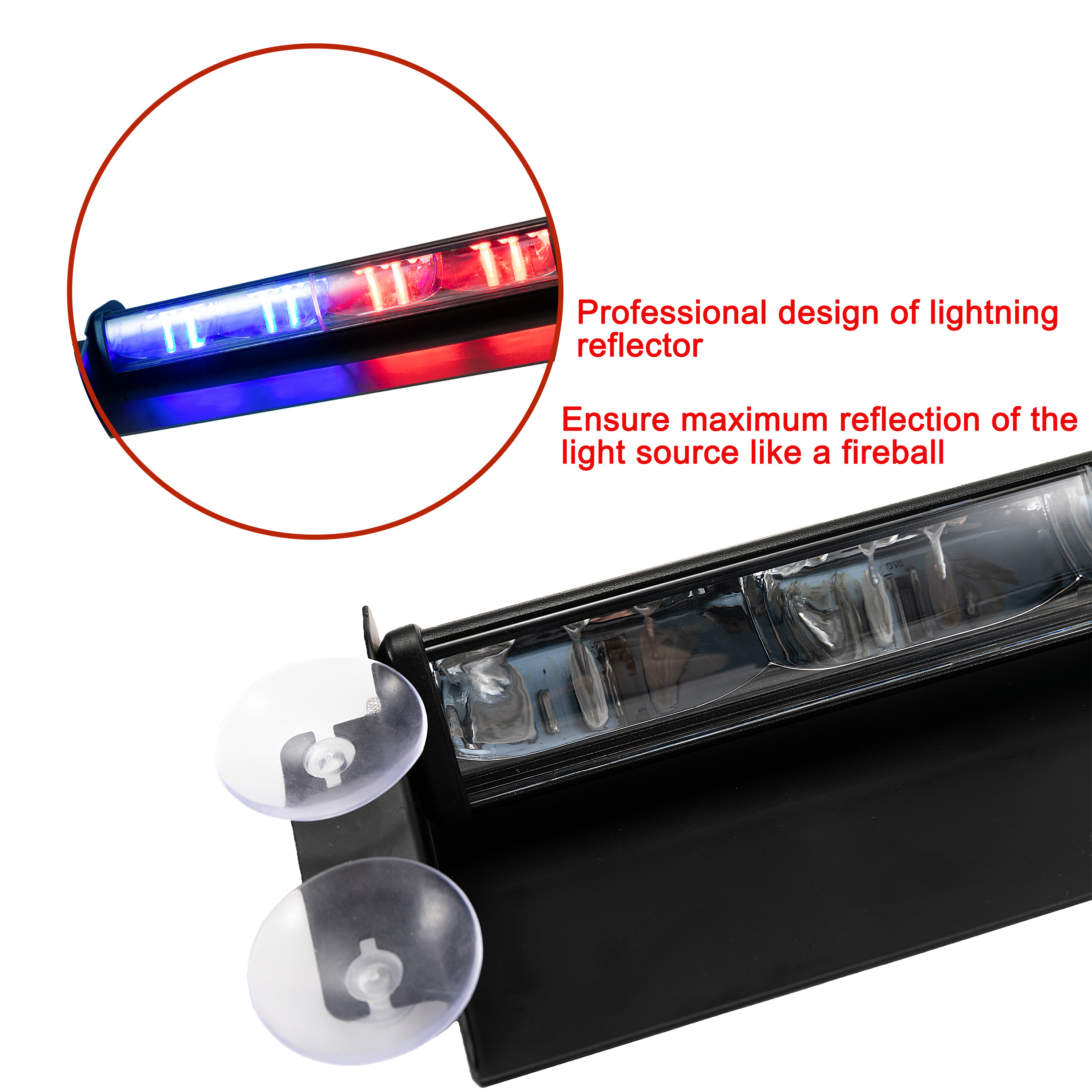 Universal Vehicles Waterproof Emergency Warning Flashing Osculum Type Sucker Led Light Bar