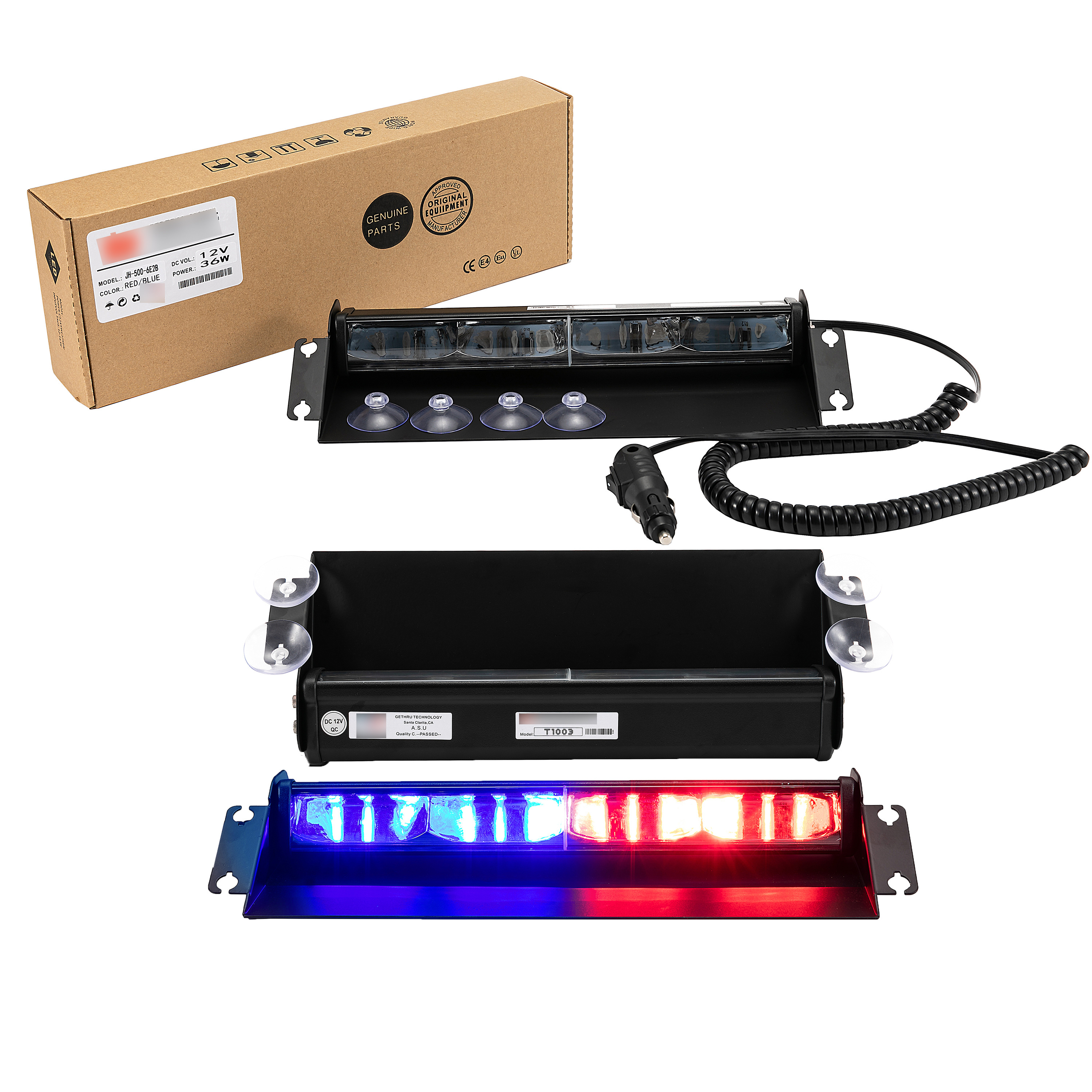 Universal Vehicles Waterproof Emergency Warning Flashing Osculum Type Sucker Led Light Bar