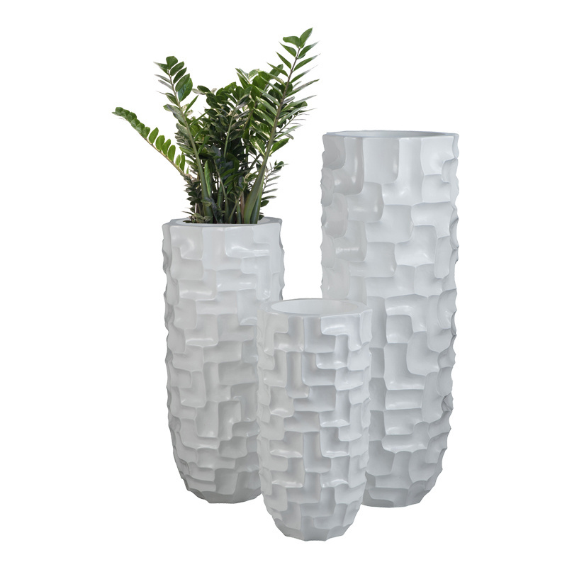 Custom Factory White Floor Vase Large Home Decor Tall Modern Indoor Flower Pots & Planters