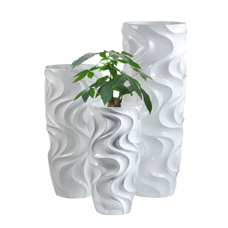 Custom Factory White Floor Vase Large Home Decor Tall Modern Indoor Flower Pots & Planters