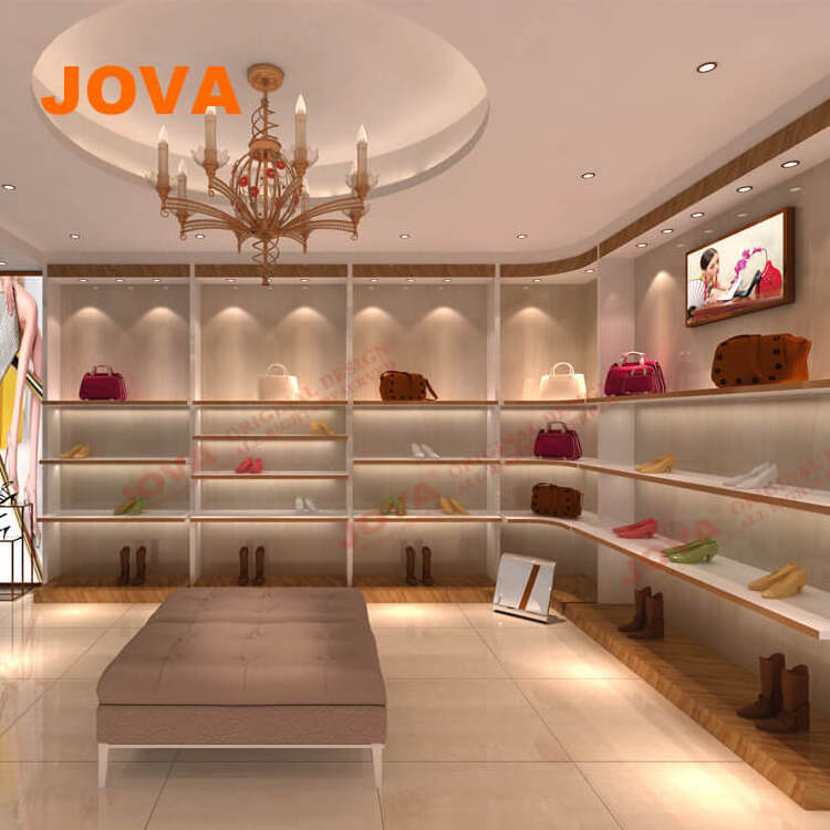 Fashion Shoes Shop Wall Display Interior Design Shoe Store Shelves For Sale