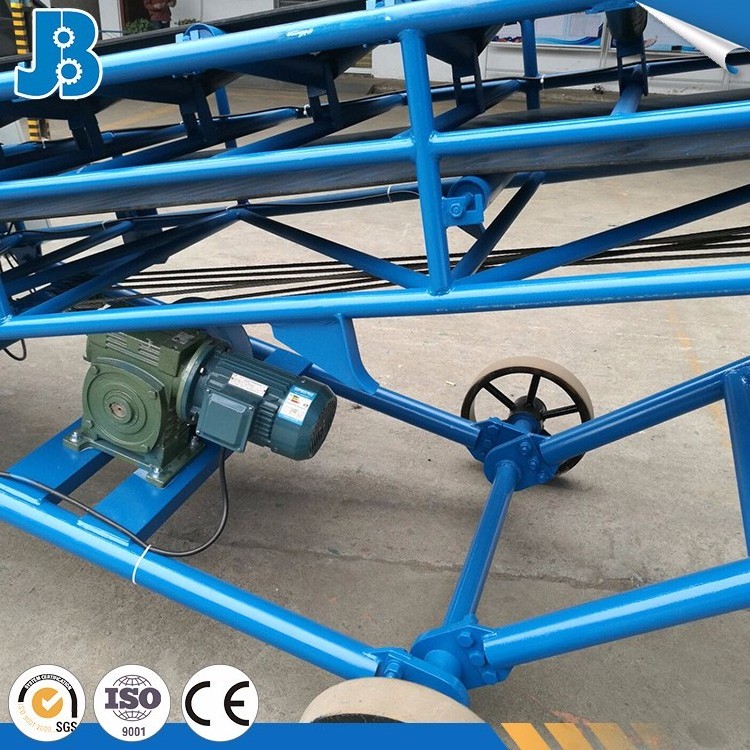 OEM custom bag stacking conveyor/rubber band conveyor/movable conveyor for bagged cement