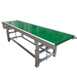 Guangzhou manufacturer custom motorized small size green flat pvc belt conveyor machine wide belt sander machine