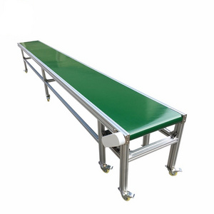 Reliable pvc belt conveyor with adjustable speed to transport boxes