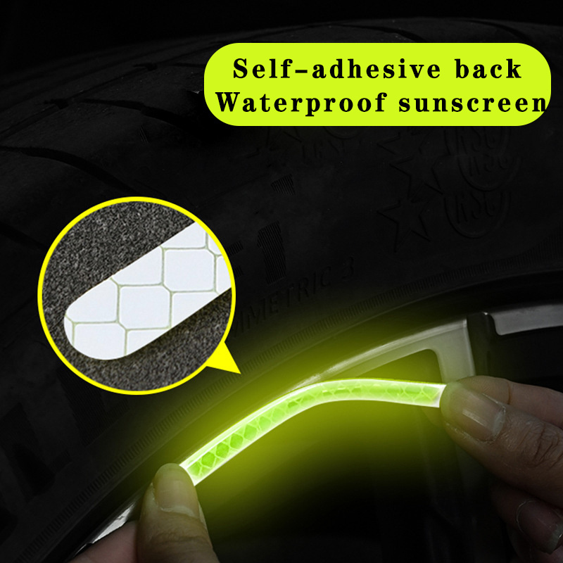 Custom Logo Bicycle Tire Wheel Fluorescent Security Decal Reflective Stickers For Bike Or Car