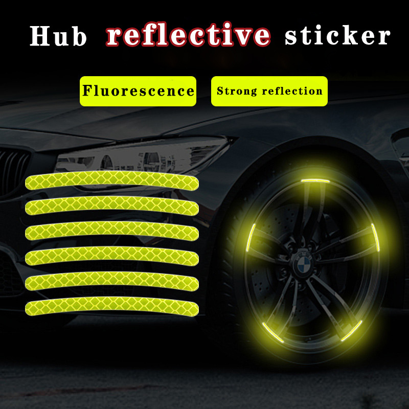 Custom Logo Bicycle Tire Wheel Fluorescent Security Decal Reflective Stickers For Bike Or Car