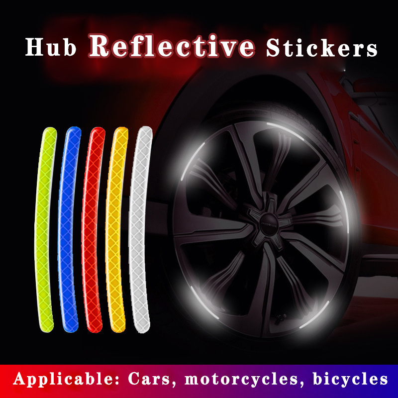 Custom Logo Bicycle Tire Wheel Fluorescent Security Decal Reflective Stickers For Bike Or Car