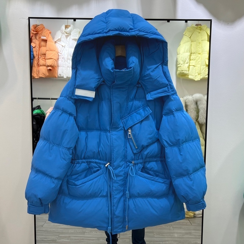 2023 Fashion Winter Puffer Coat Women Jacket Fur Collar Ladies Hoodie Parkas Women Bubble Duck Down Jacket