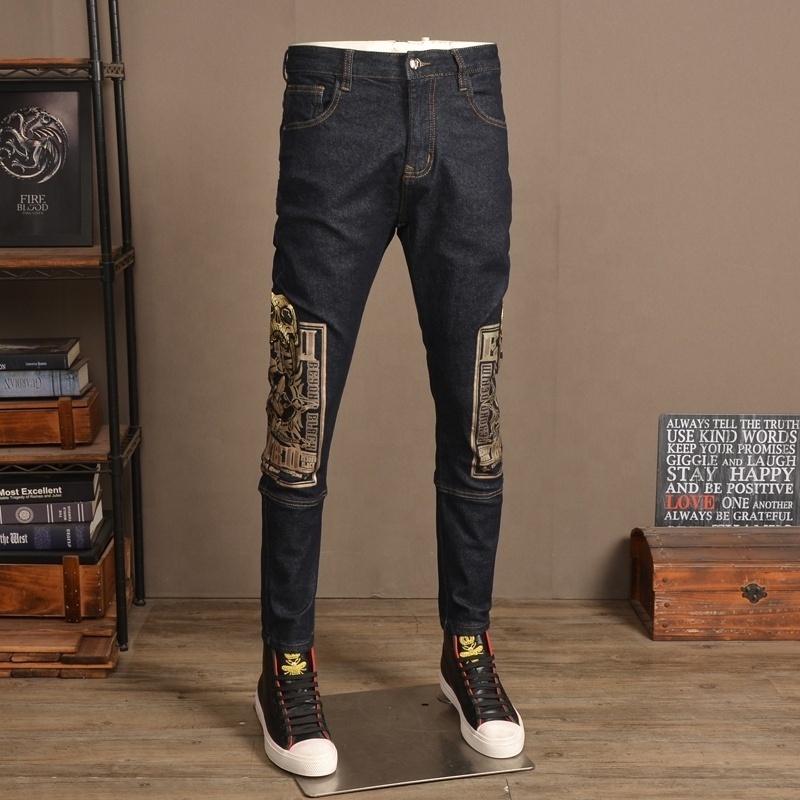 Hot Summer Denim Men's Jeans Denim Men's Slim Cotton Pants Fashion Blue Denim Men's Jeans Plus Size Pants