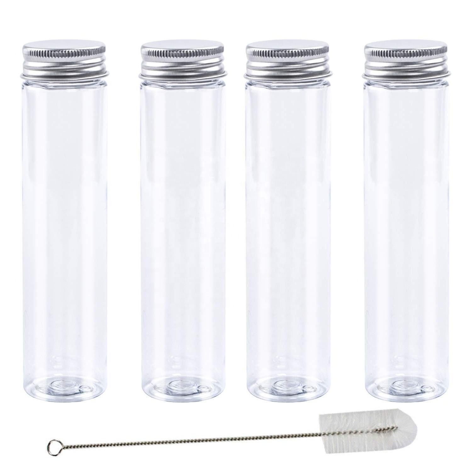 transparent laboratory clear plastic test tubes food grade plastic tube for liquid chocolate clear plastic tube with lid 100ml