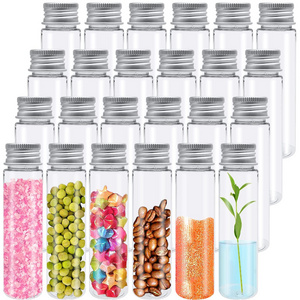 50ml Clear Plastic Test Tube,Flat Test Tubes with Screw Caps,Storage Tubes Organizer for Candy,Gumball