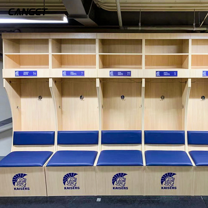 Changing room plywood laminate athletic locker with bench