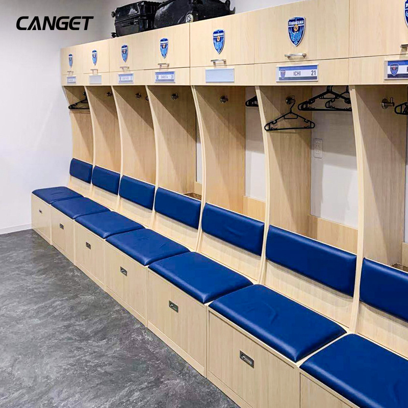 Changing room plywood laminate athletic locker with bench