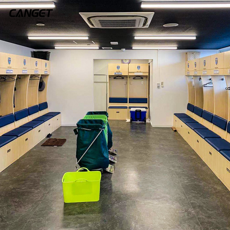 Changing room plywood laminate athletic locker with bench