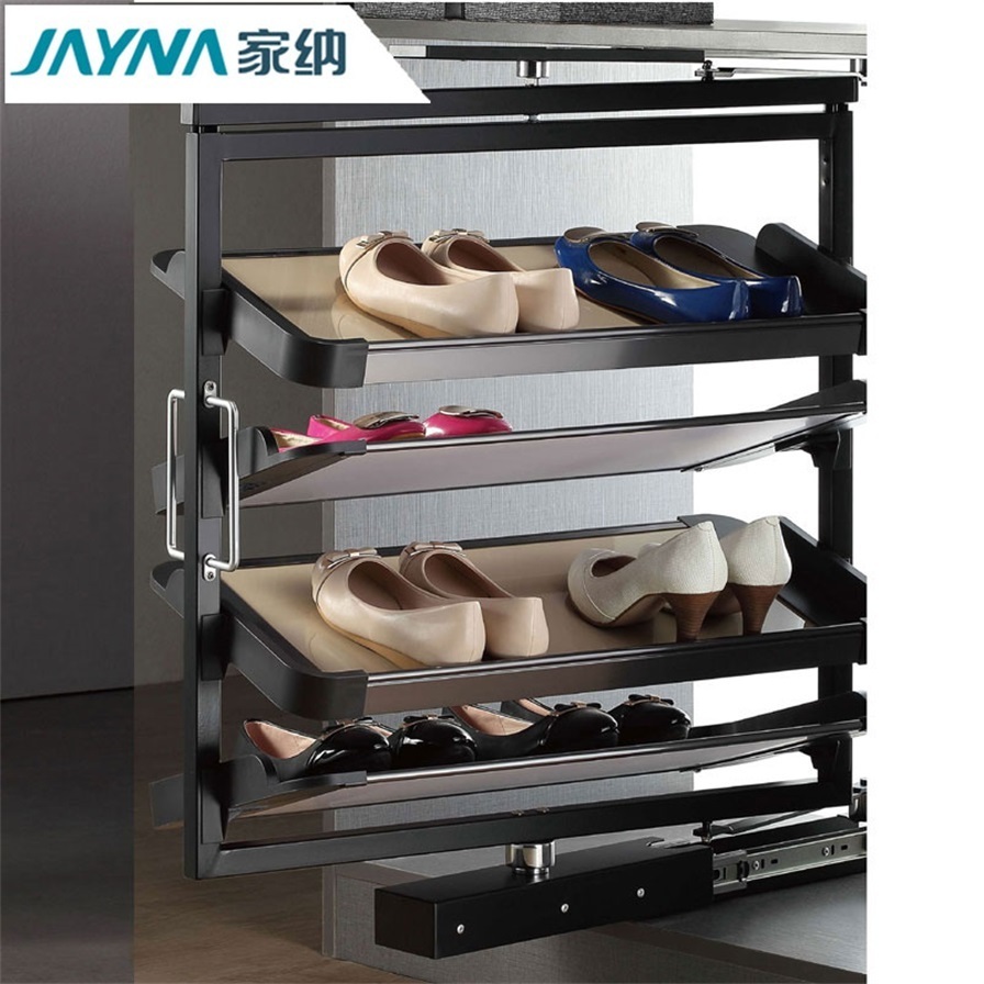 JAYNA Wardrobe Accessories  Multi-layer UV Metal Wood 360 Degree Rotating Shoe Cabinet Storage Shoe Racks Organizer