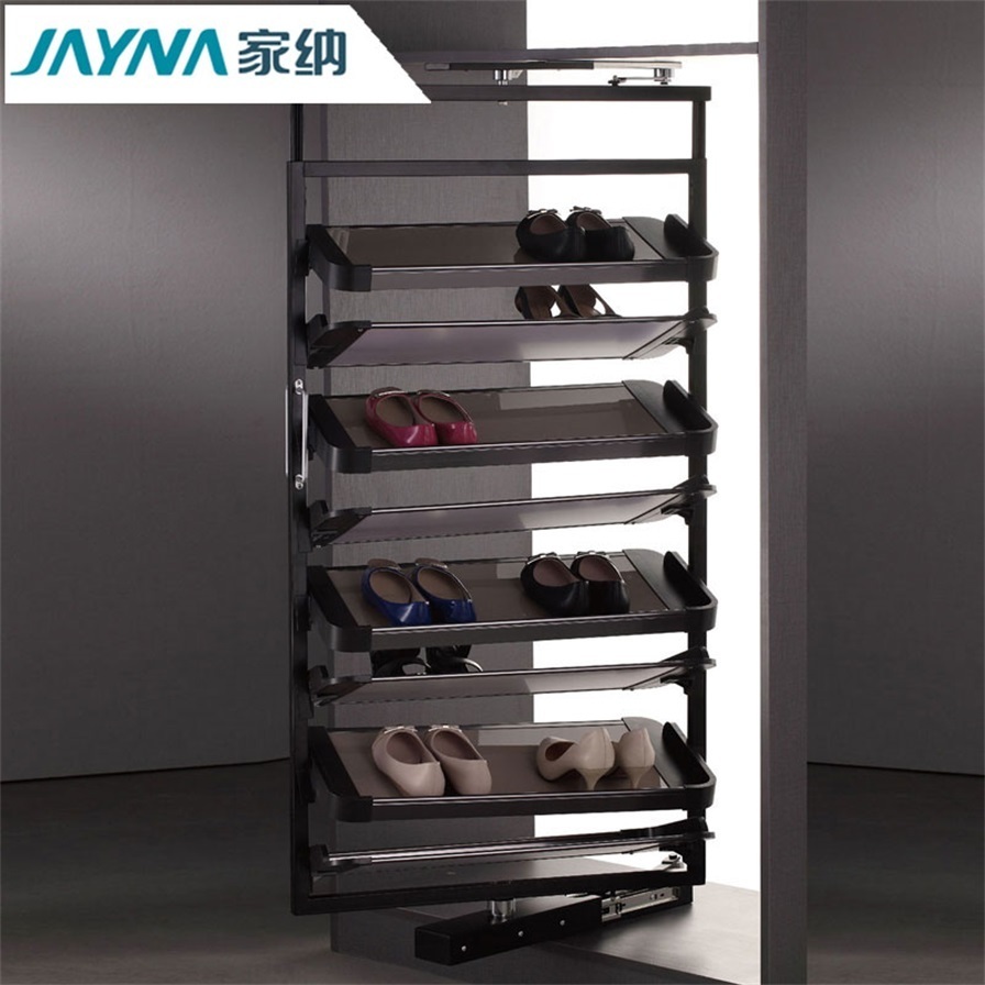 JAYNA Wardrobe Accessories  Multi-layer UV Metal Wood 360 Degree Rotating Shoe Cabinet Storage Shoe Racks Organizer