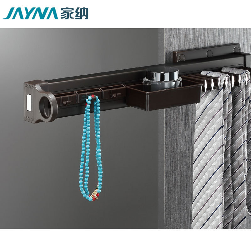 Hot Sell Modern Wardrobe Accessories High-end Side Full Pull Out  Multi-functional Tie Rack