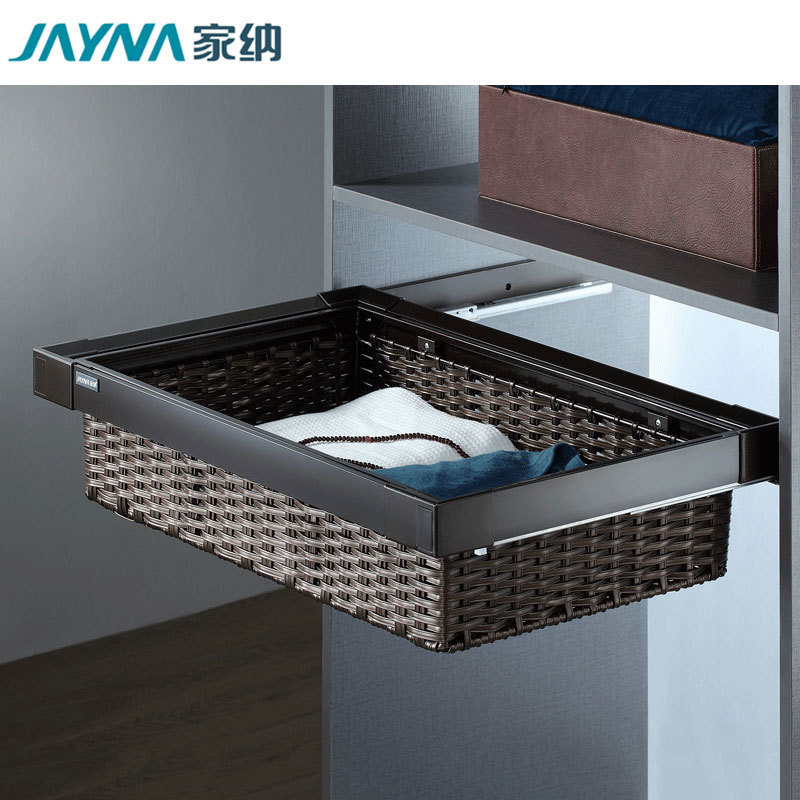 JAYNA Perfection Handmade Wardrobe Accessories Sliding Pull Out Rattan Storage Basket