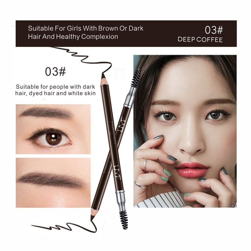 Waterproof Eyebrow Pencil With Brush Makeup Pen Permanent Eye Liner Black Brow Paint Eyebrow Pencil