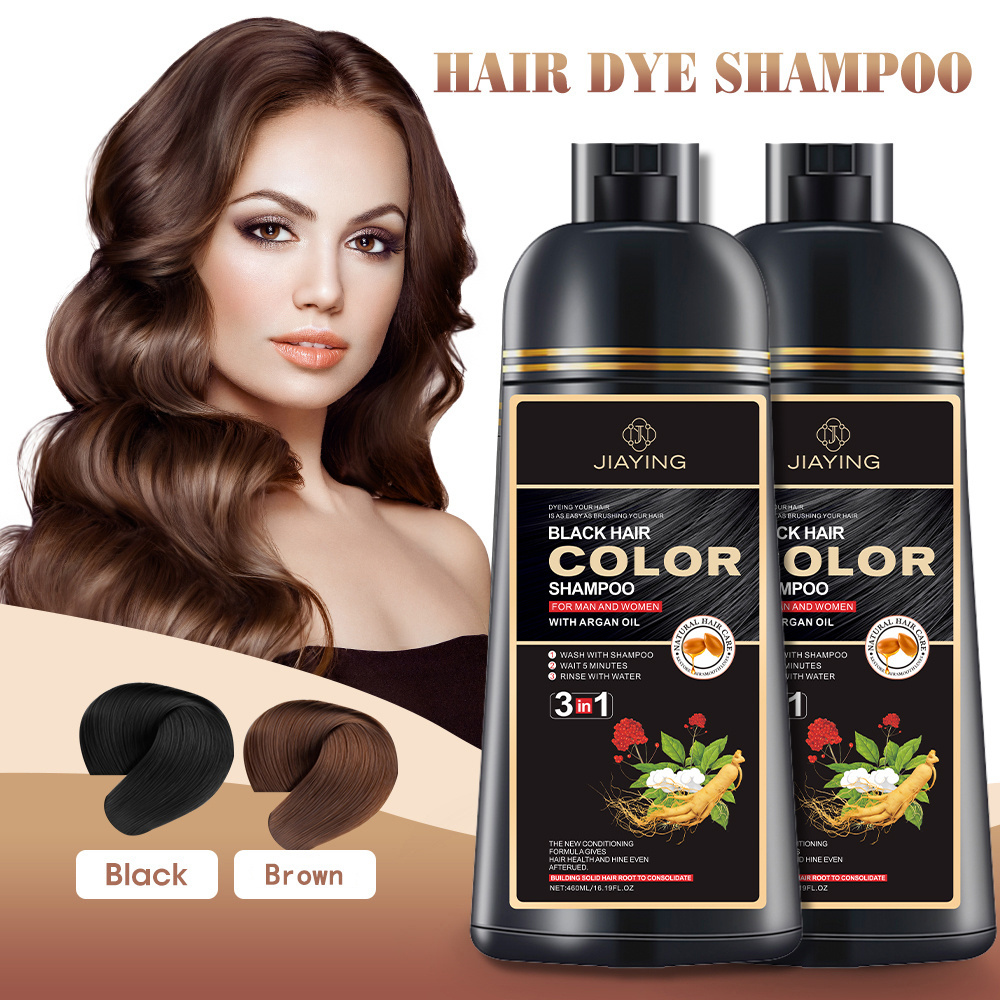 Private Label Argan Oil Speedy Ammonia and ppd Free Black Hair Color Shampoo Hair Dye Shampoo