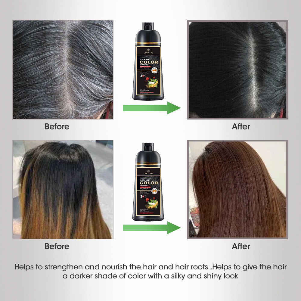 Private Label Argan Oil Speedy Ammonia and ppd Free Black Hair Color Shampoo Hair Dye Shampoo