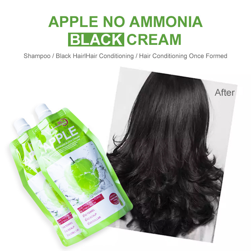 Jiaying Private Label Ammonia Free Apple Fruit Extract Hair Dye Cream 96 Black Hair Cream 1000ml