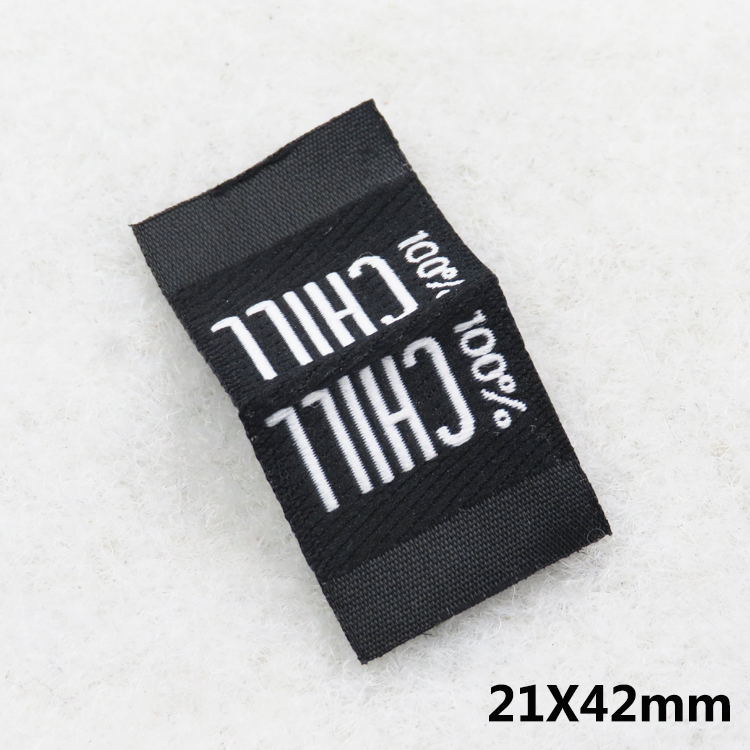 Customized cheap fashion style garment woven label jeans private brand logo labels collar trademark etiqueta tejida clothes tag