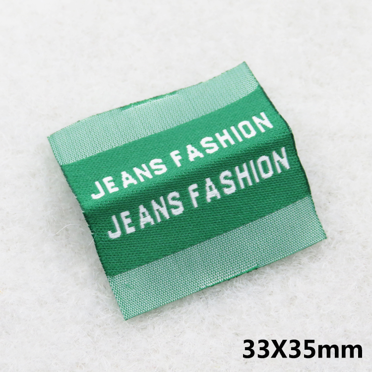 Customized cheap fashion style garment woven label jeans private brand logo labels collar trademark etiqueta tejida clothes tag