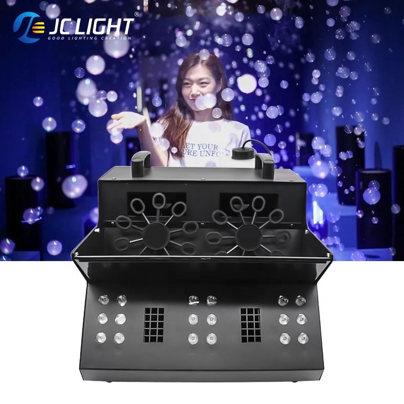 1500w Dual Wheel Bubble Machine Led Fog Party Equipment 18x3w Rgb Smoke Bubble Machine