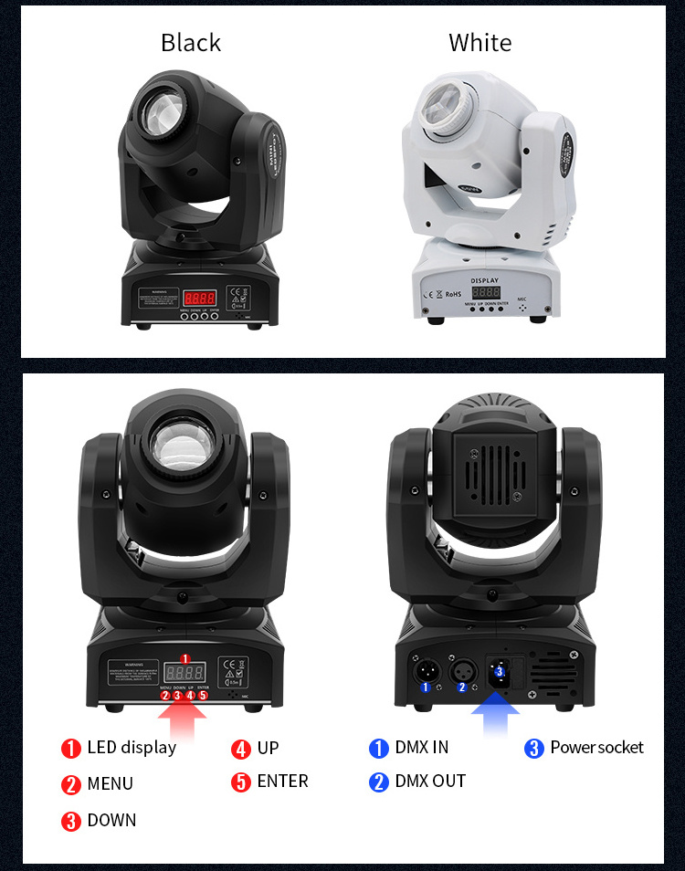 10w/30w/60w/90w Mini Led Dmx Gobo Spot Light Club Dj Stage Lighting Party Led Spot Moving Head Light