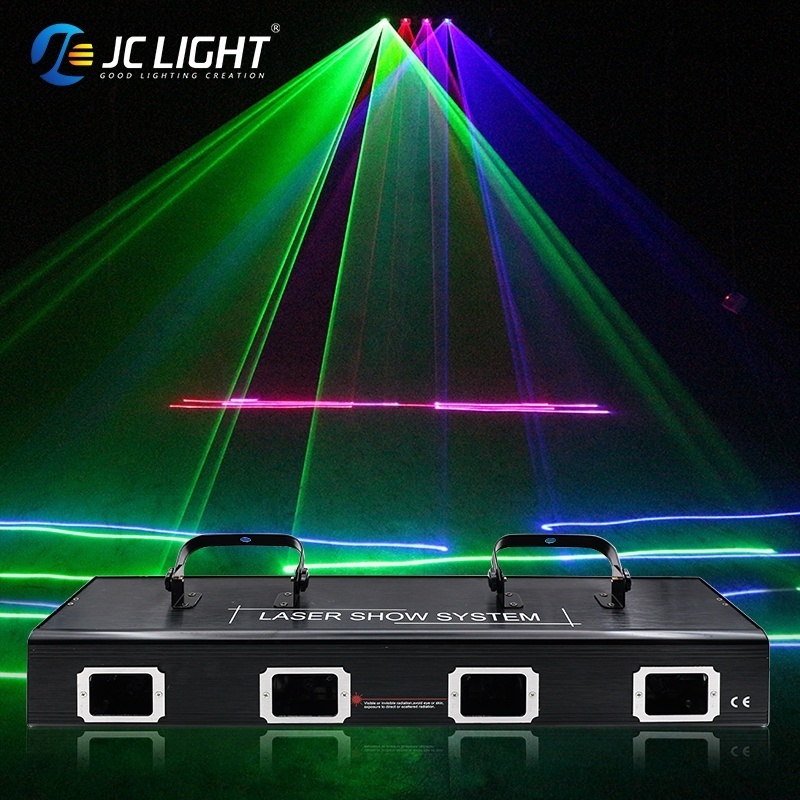 Disco Lights 4 Head Rgb violet Full Color Lazer Dmx Dj Disco Club Party Show Laser Light