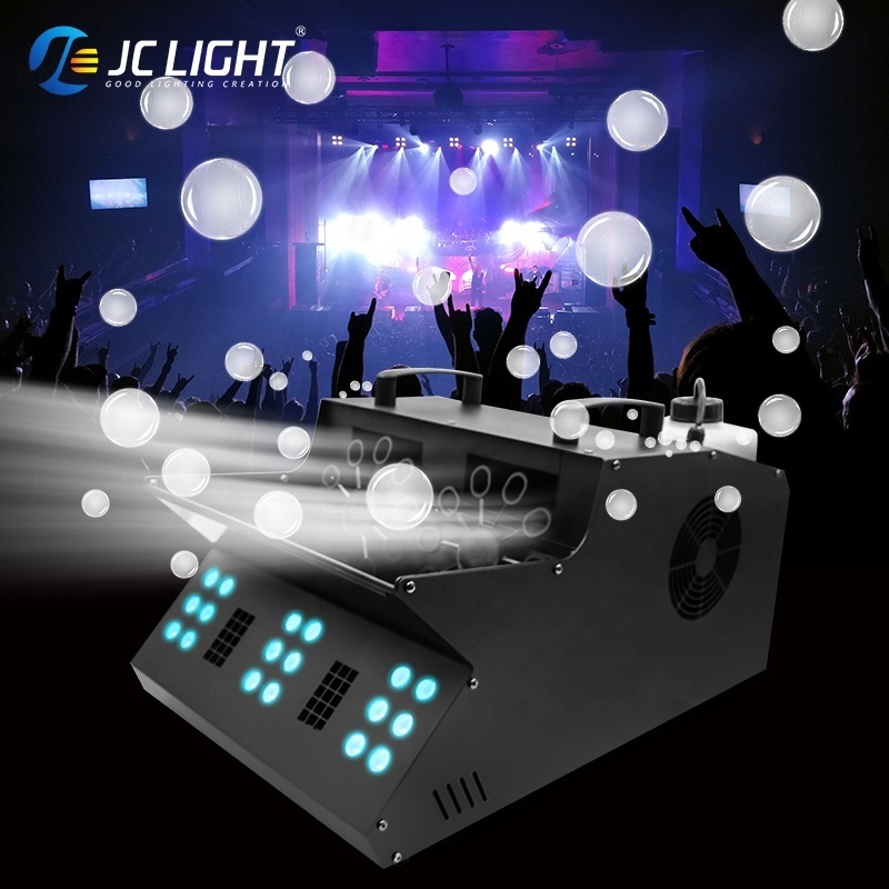 1500w Dual Wheel Bubble Machine Led Fog Party Equipment 18x3w Rgb Smoke Bubble Machine