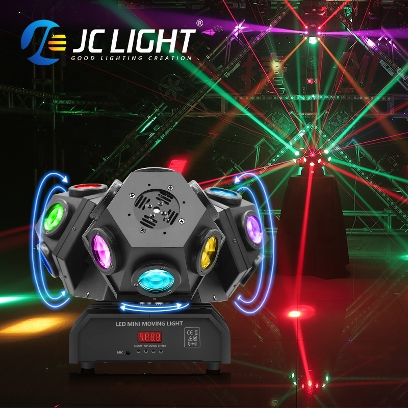 Three Heads Beam Moving Head 18pcs Creep Lamp Bar Ktv disco Stage Lighting Led Dj Equipment Laser Light