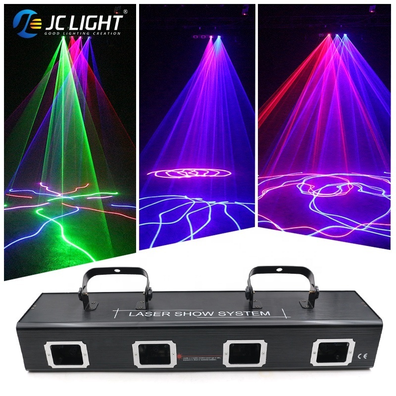 Disco Lights 4 Head Rgb violet Full Color Lazer Dmx Dj Disco Club Party Show Laser Light