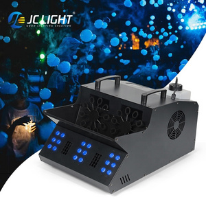 1500w Dual Wheel Bubble Machine Led Fog Party Equipment 18x3w Rgb Smoke Bubble Machine