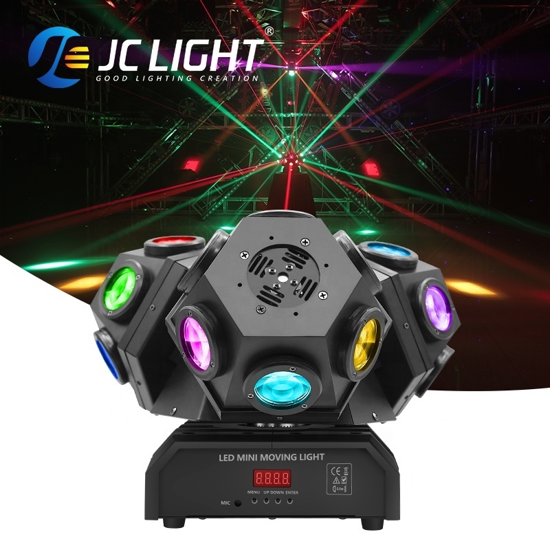 Three Heads Beam Moving Head 18pcs Creep Lamp Bar Ktv disco Stage Lighting Led Dj Equipment Laser Light