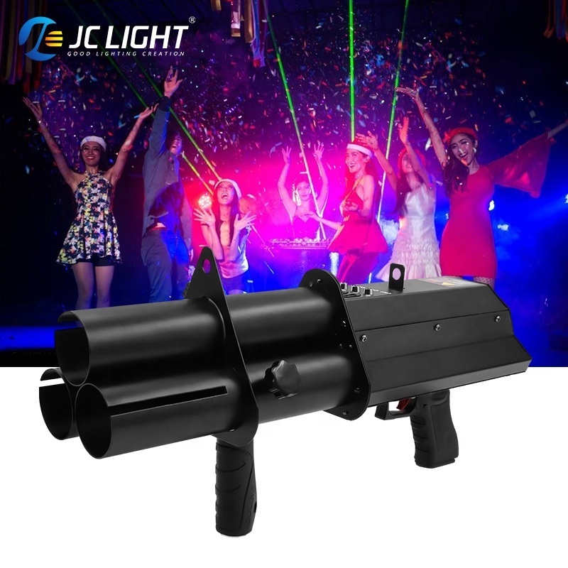 Stage Effects Battery Electric 3 Heads Confetti Cannon Gun For Dj Disco Nightclub Wedding Party