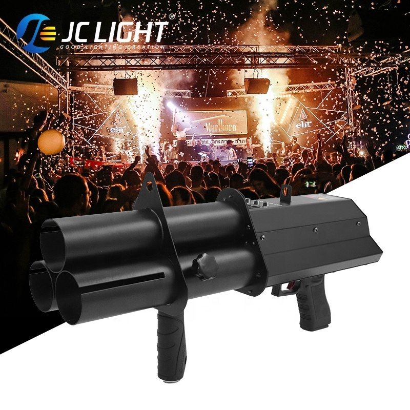 Stage Effects Battery Electric 3 Heads Confetti Cannon Gun For Dj Disco Nightclub Wedding Party