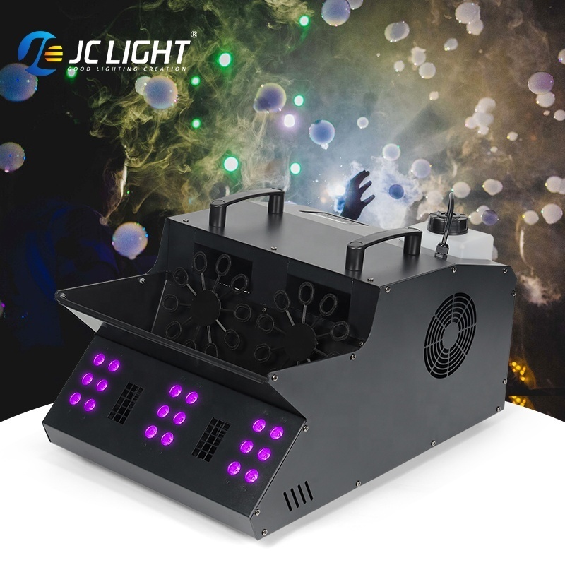 1500w Dual Wheel Bubble Machine Led Fog Party Equipment 18x3w Rgb Smoke Bubble Machine