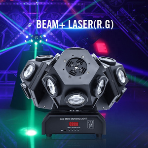 Three Heads Beam Moving Head 18pcs Creep Lamp Bar Ktv disco Stage Lighting Led Dj Equipment Laser Light