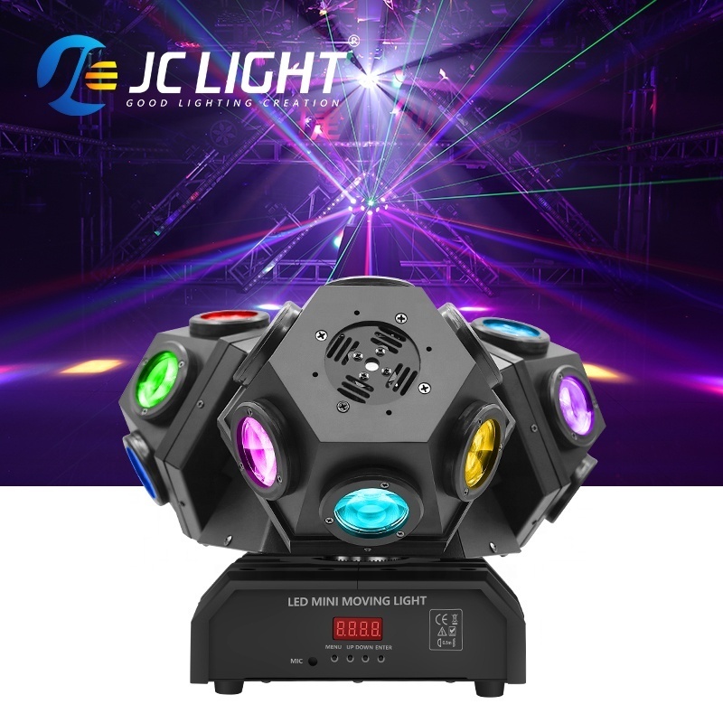 Three Heads Beam Moving Head 18pcs Creep Lamp Bar Ktv disco Stage Lighting Led Dj Equipment Laser Light