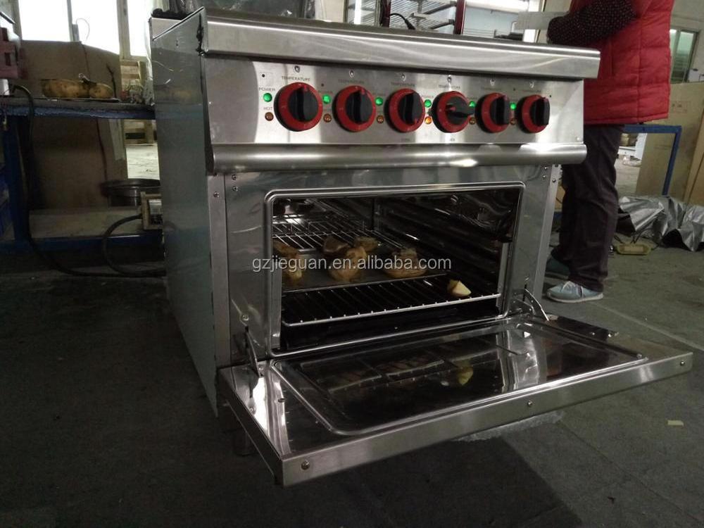 stainless steel  commercial freestanding electric 4 round hot plate stove  with oven