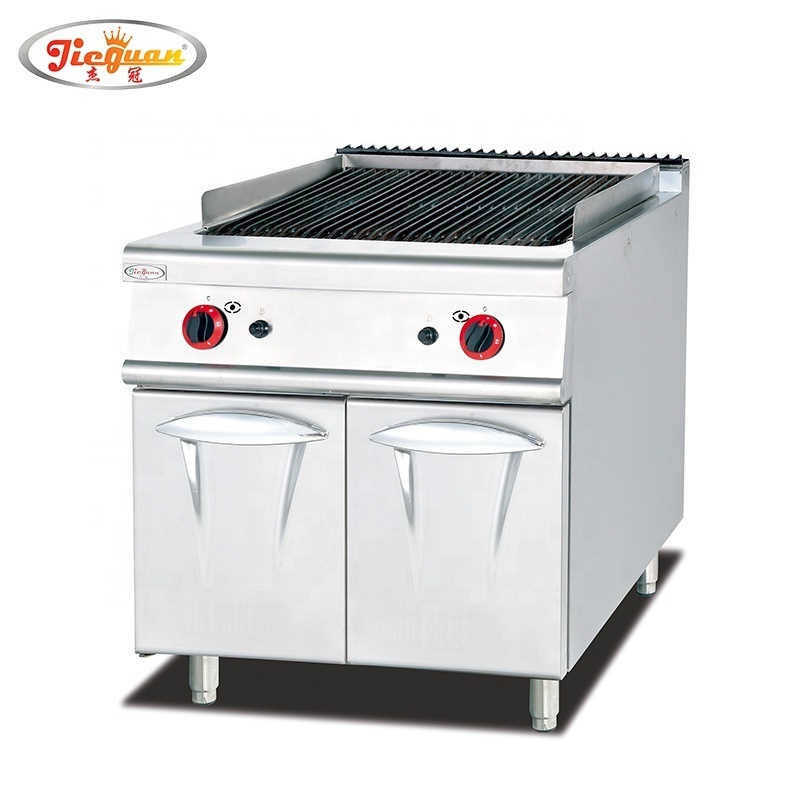 Hot sale vertical Gas Char grill/Lava rock grill with cabinet